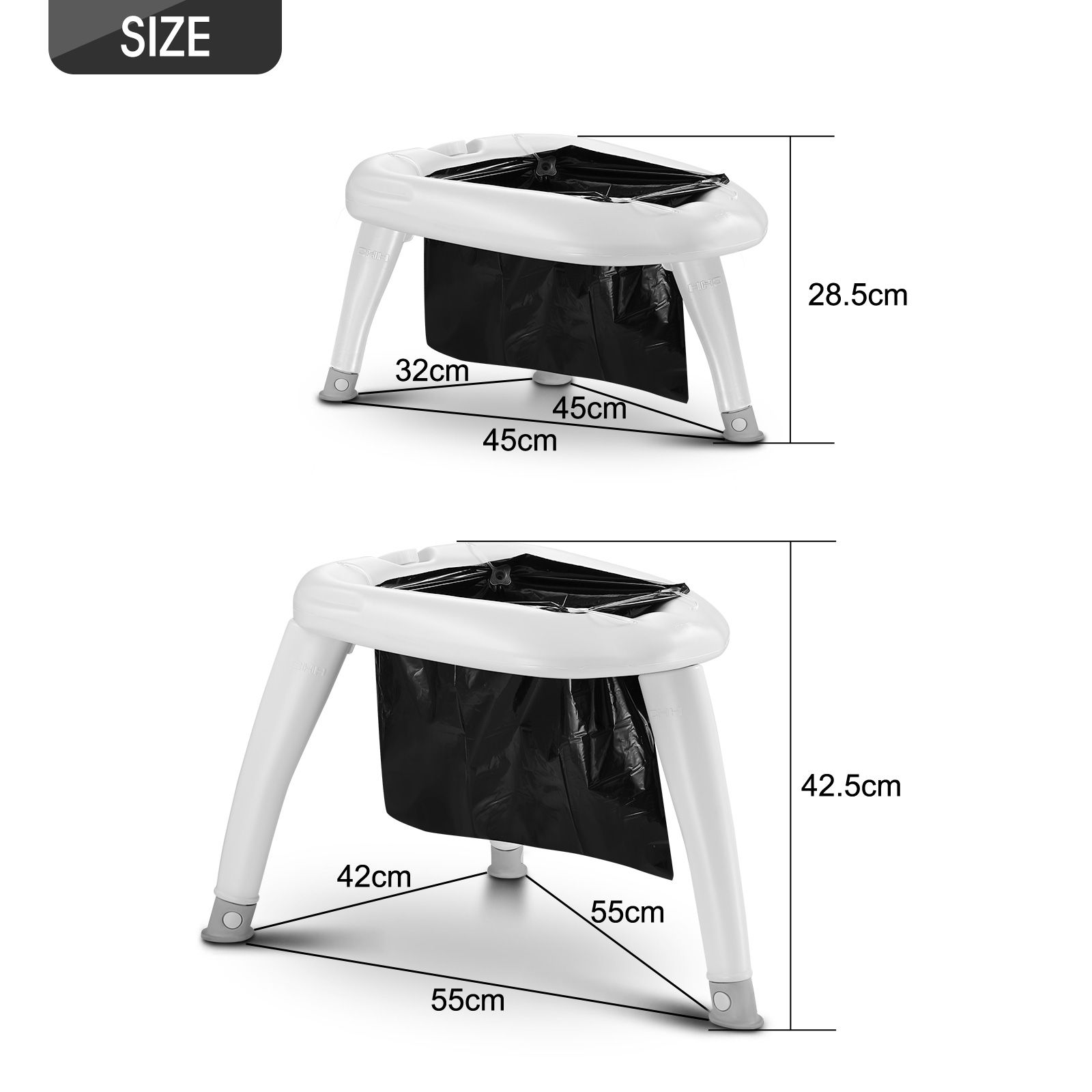 Portable Camping Toilet Seat Folding Travel Porta Potty Chair with Bags