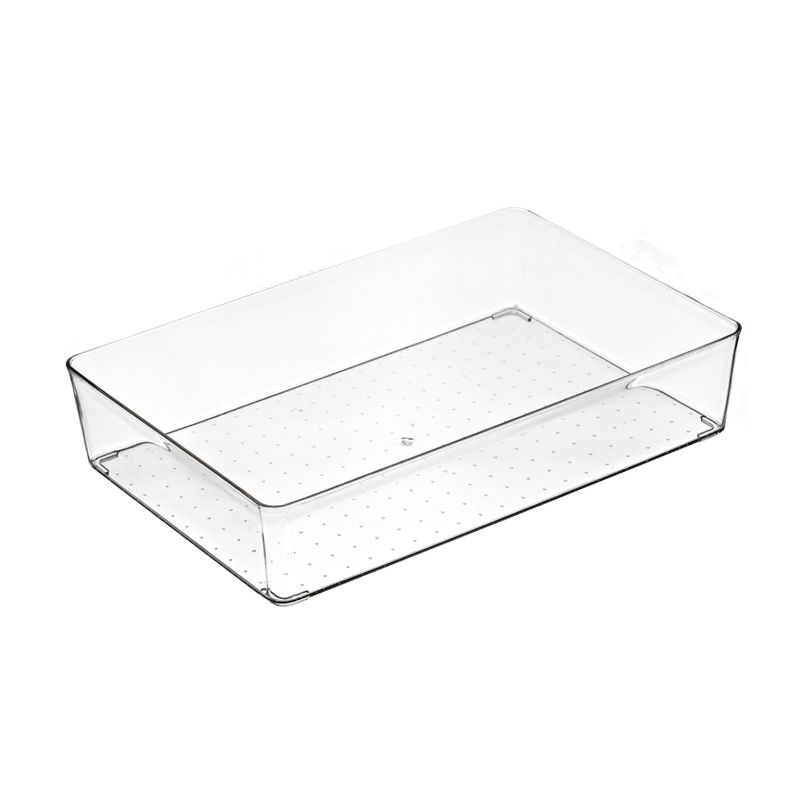 1pcs Stackable Pantry Organizer Bins,for Kitchen, Freezer, Countertops, Cabinets - Plastic Food Storage Container with Handles for Home and Office 29.8*20*6.2 CM