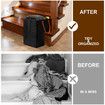 Stair Organizer Felt Folding Basket Washable Wooden Stair Storage Organizer Wear Resistant Stair Basket with Leather Handles Home Decor for Stairs