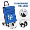Shopping Trolley Cart Foldable Grocery Bag Portable Market Luggage Basket 4 Wheels Aluminium Blue