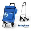 Shopping Trolley Cart Foldable Grocery Bag Portable Market Luggage Basket 4 Wheels Aluminium Blue