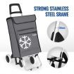 Shopping Trolley Cart Portable Grocery Bag Foldable Market Luggage Basket 4 Wheels Aluminium Gray