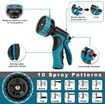 Garden Hose 100ft,Expandable Water Hose with 10 Function Spray Nozzle,Extra Strength 3750D,Durable 4-Layers Latex Flexible Expandable Hose with 3/4" Solid Brass Fittings,Leakproof