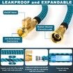 Garden Hose 100ft,Expandable Water Hose with 10 Function Spray Nozzle,Extra Strength 3750D,Durable 4-Layers Latex Flexible Expandable Hose with 3/4" Solid Brass Fittings,Leakproof