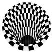 3D Illusion Rug Round Carpet,Checkered Optical Illusions Non Slip Area Rug,Carpet Mat Floor Mat, Black White Rugs Non-Woven Doormat Rug for Bedroom Living Room Office Diameter 80cm
