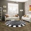3D Illusion Rug Round Carpet,Checkered Optical Illusions Non Slip Area Rug,Carpet Mat Floor Mat, Black White Rugs Non-Woven Doormat Rug for Bedroom Living Room Office Diameter 80cm