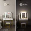 Maxkon Vanity Dressing Table Makeup Desk Set with 10 LED Lighted Mirror Stool 2 Drawers White