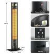 Maxkon 2000W Carbon Fibre Infrared Heater Instant Heat Freestanding Outdoor Patio with Remote Control