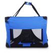 Soft Dog Crate Cat Carrier Portable Pet Travel Cage Foldable Kennel Waterproof Royal Blue M