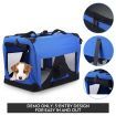 Soft Dog Crate Cat Carrier Portable Pet Travel Cage Foldable Kennel Waterproof Royal Blue M