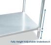 Kitchen Food Prep Table Cater Work Bench Stainless Steel W/Adjustable Feet 1524mm x 610mm