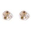 Silver Trendy Baroque Natural Pearls Stud Earrings