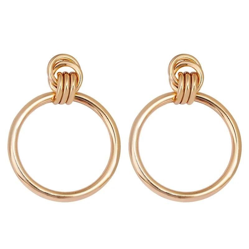 Simple Trendy Color Big Round Earring