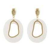 Simple White Resin Geometric Drop Earrings