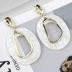 Simple White Resin Geometric Drop Earrings