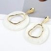 Simple White Resin Geometric Drop Earrings