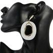Simple White Resin Geometric Drop Earrings
