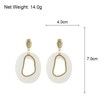 Simple White Resin Geometric Drop Earrings