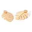 Simple Design Metal Color Leaf Earrings