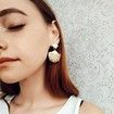 Shell Cowary Plating Metal Drop Earrings