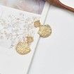 Shell Cowary Plating Metal Drop Earrings