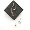 Unique Blue Crystal Human Face Earrings