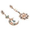 Moonstone Gem Moon Star Shiny Crystal Earrings