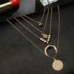 Four-layer Choker Crescent Moon Pendant Necklace