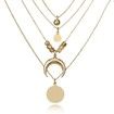 Four-layer Choker Crescent Moon Pendant Necklace