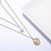 Round Baroque Double Layer Pendant Necklace