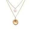 Round Baroque Double Layer Pendant Necklace
