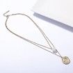 Round Baroque Double Layer Pendant Necklace