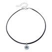 PU Leather Choker with Double Halo Sapphire Zulastone