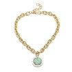 Vintage Geometric Original Stone Coin Pendant Necklace