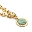 Vintage Geometric Original Stone Coin Pendant Necklace