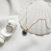 Angel magic blue crystal pendant necklace