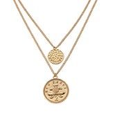 Vintage Retro Round Portrait Coin Pendant Necklace