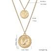 Vintage Retro Round Portrait Coin Pendant Necklace