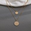 Vintage Retro Round Portrait Coin Pendant Necklace