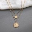 Vintage Retro Round Portrait Coin Pendant Necklace