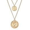 Vintage Retro Round Portrait Coin Pendant Necklace