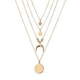 Multi-layer Zinc Alloy Coin Pendant Necklace