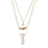 Three Layer  Leaf Pendant Necklace