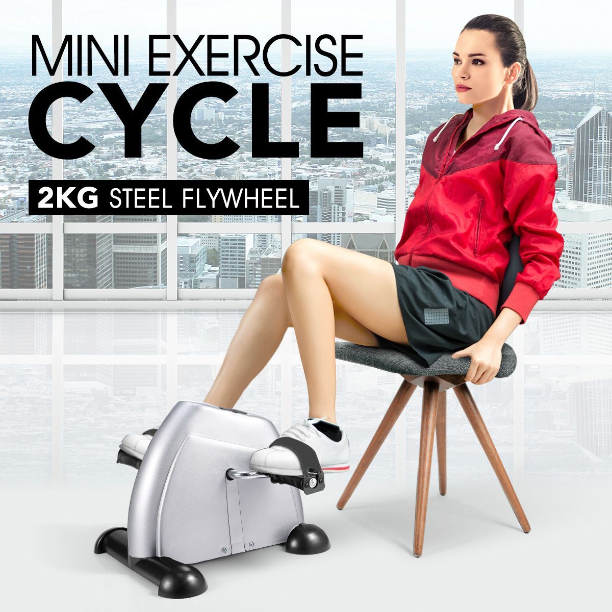 Mini Exercise Cycle with 2kg Flywheel- Gray