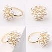 Pearl Water Drop Imitation Flower Wedding Finger Ring