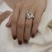 Hollowed Out Toggle Clasp Twisted Rings