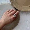 Hollowed Out Toggle Clasp Twisted Rings