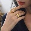 16K Ring Temperament Minimalist Punk Ring
