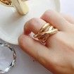 Multi-layer Hollow Cross Shining Opening Ring