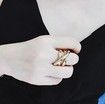 Multi-layer Hollow Cross Shining Opening Ring